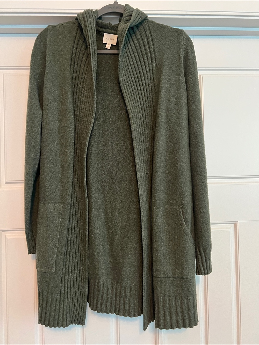 Eileen Fisher Hooded Open-Front Cardigan in Olive